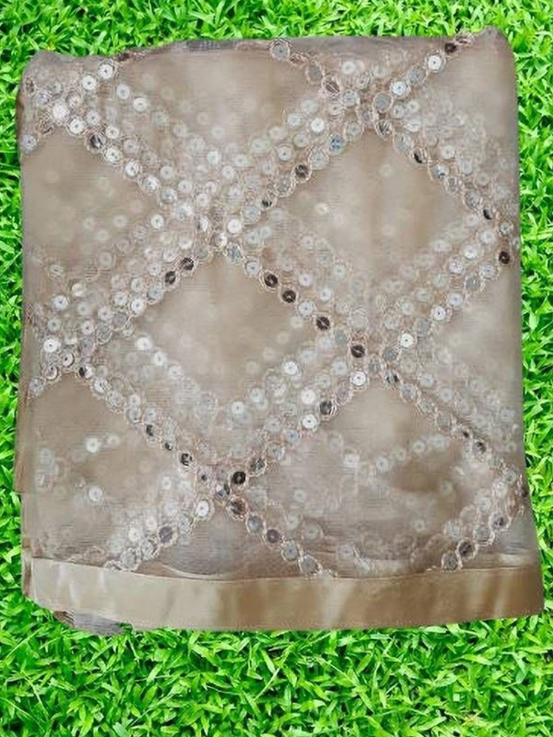 LA FEMINAE Geometric Embroidered Sequinned Dupatta