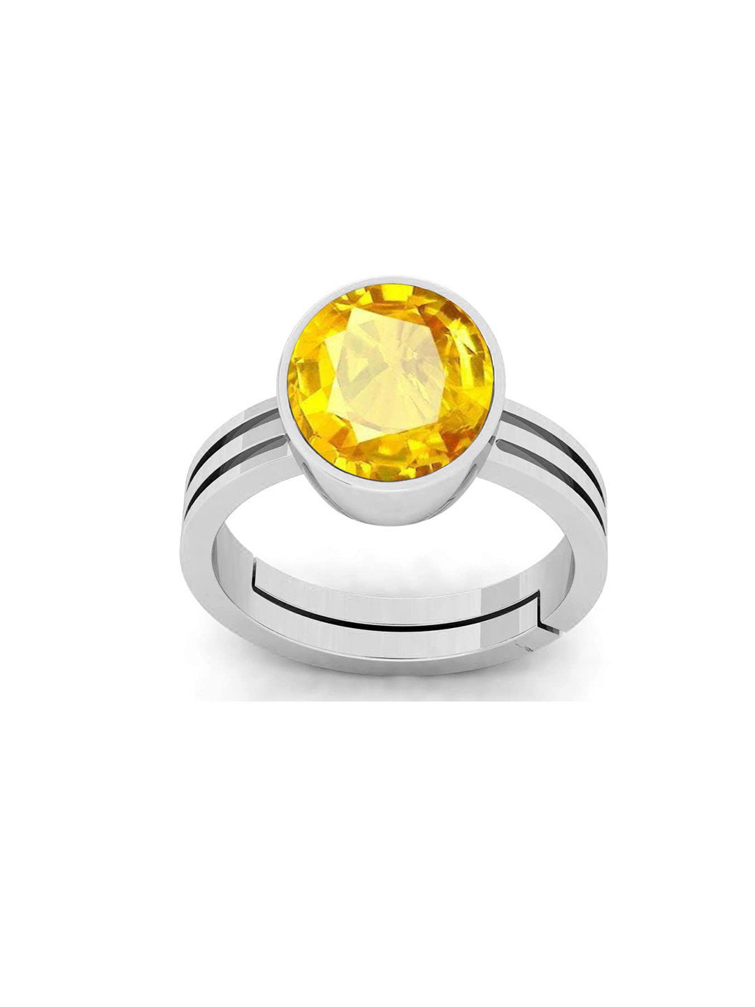 RRVGEM Yellow Sapphire Pukhraj Gem Ring