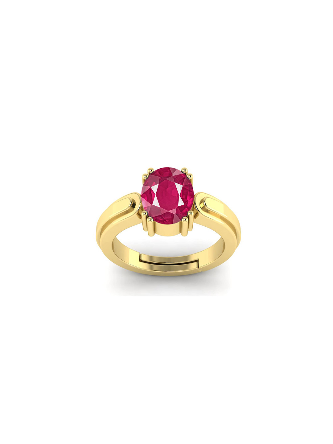RRVGEM Ruby Ring 7.25 Ratti 6.30 KT A+ Quality manik Adjustable Gold Ring Loos