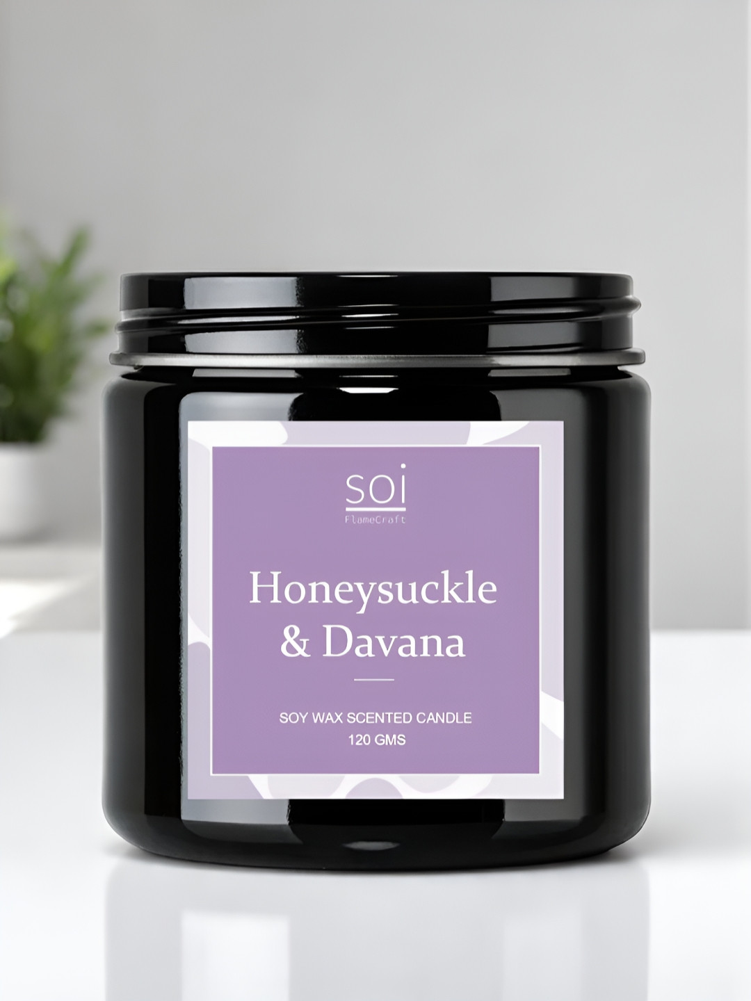 Soi FlameCraft Ember 1 Wick Honeysuckle and Davana Solid Geometric Regular Jar Candles