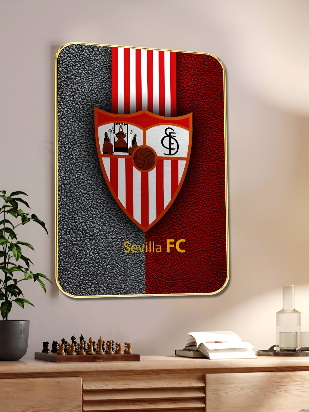 Myntra Elegant Homes Grey & Maroon Sevilla FC Printed Wall Art