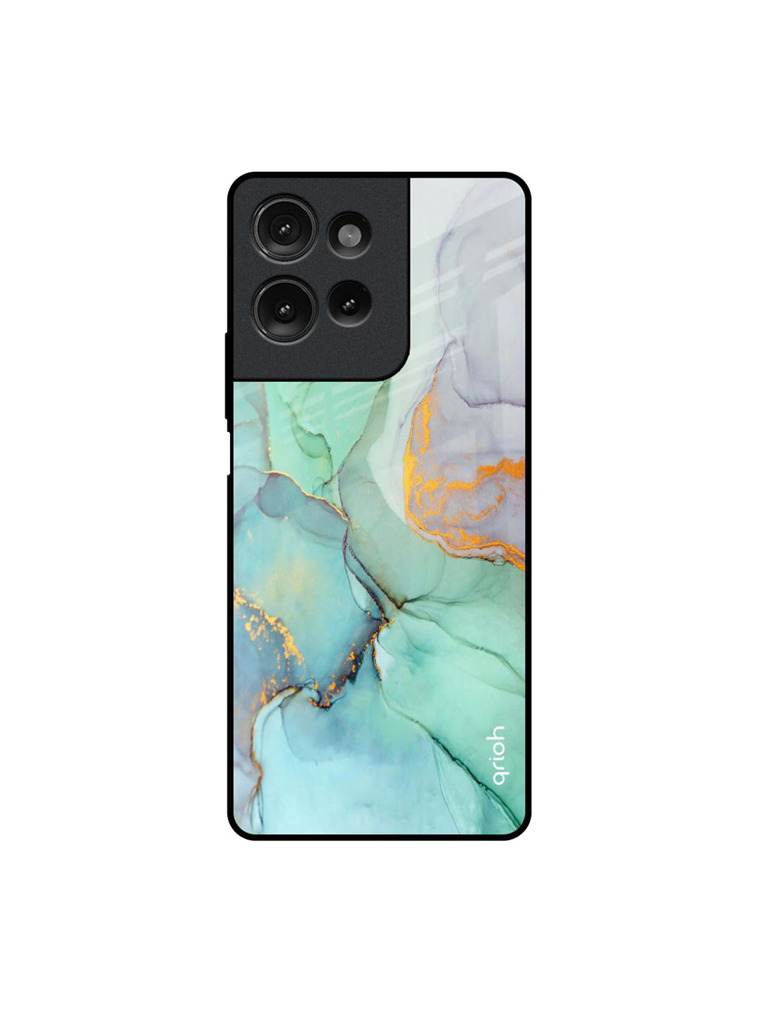 QRIOH Green Marble Printed Motorola G75 5G Impact Resistant Back Case