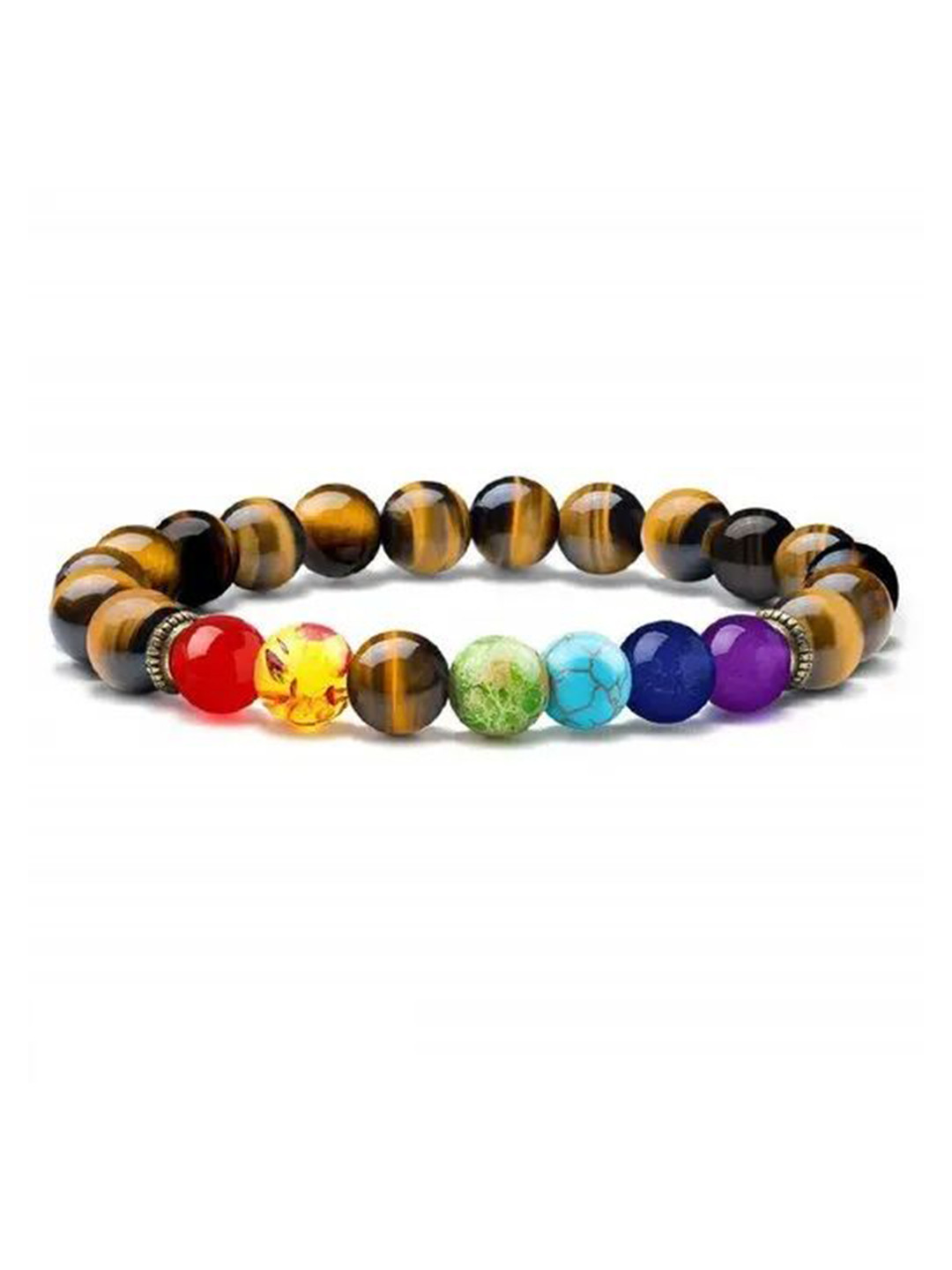 HEALINGGEMS Tiger Eye with 7 Chakra Bracelet
