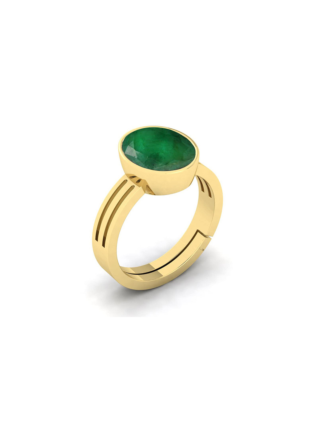 RRVGEM 5.25 KT Emerald Ring Studded Adjustable Finger Ring