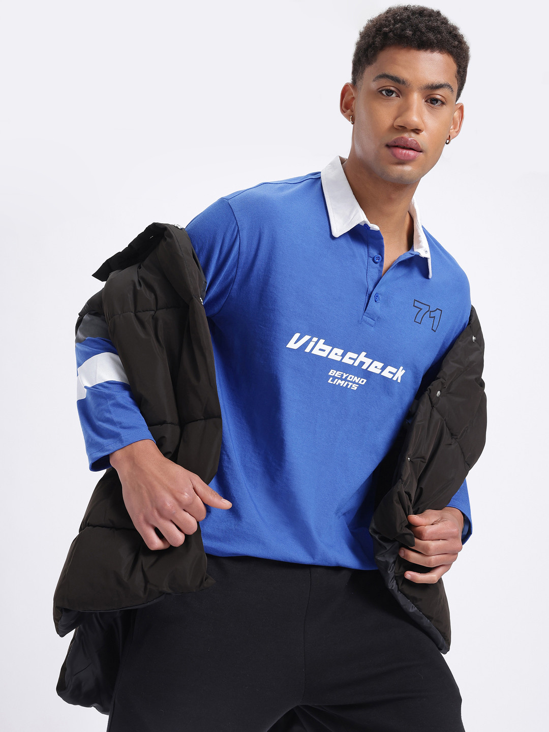 Kook N Keech Typographic Accents Printed Polo Collar T-shirt