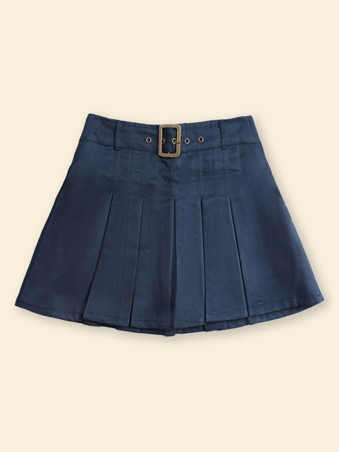 INCLUD Girls A-Line Pleated Skirt with Hidden Shorts