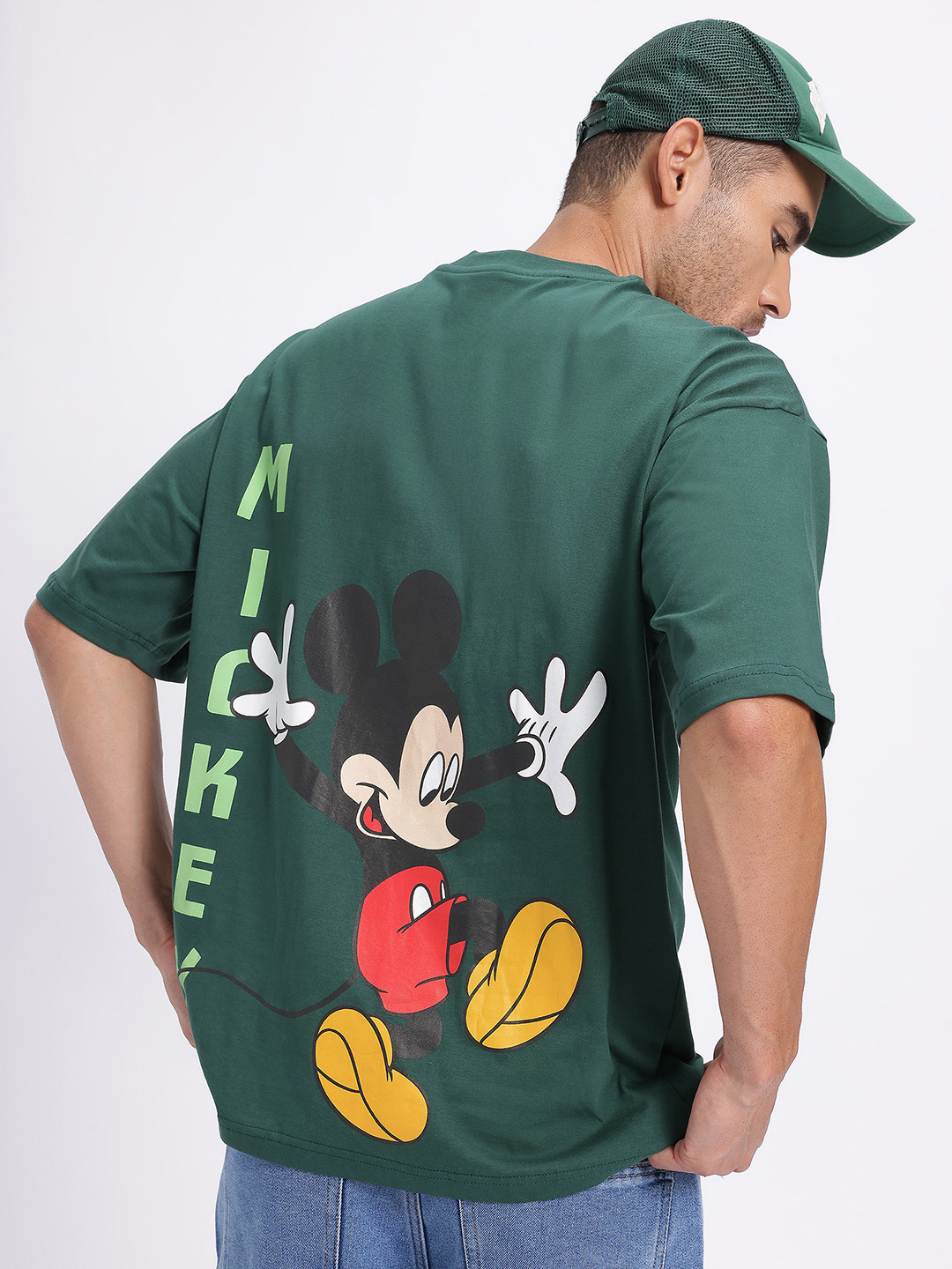 Disney by Glitchez Print Drop-Shoulder Sleeves Pure Cotton Oversized T-shirt