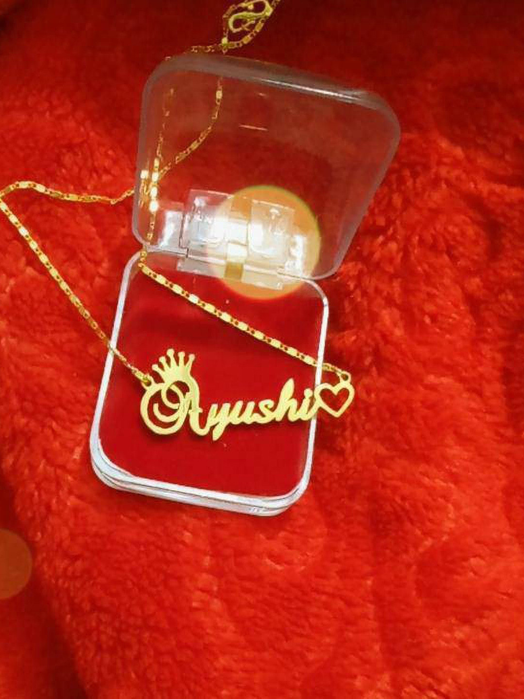 SR Export Gold-Plated Ayushi Name Pendant Necklace
