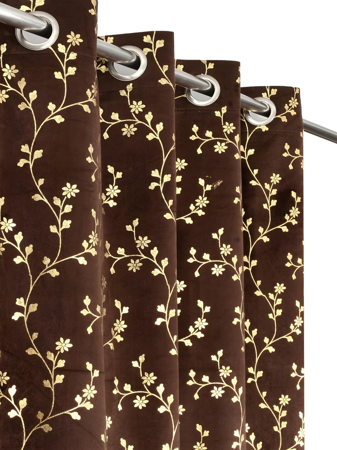 IVAZA Single Coffee Brown Black Out Window Curtain