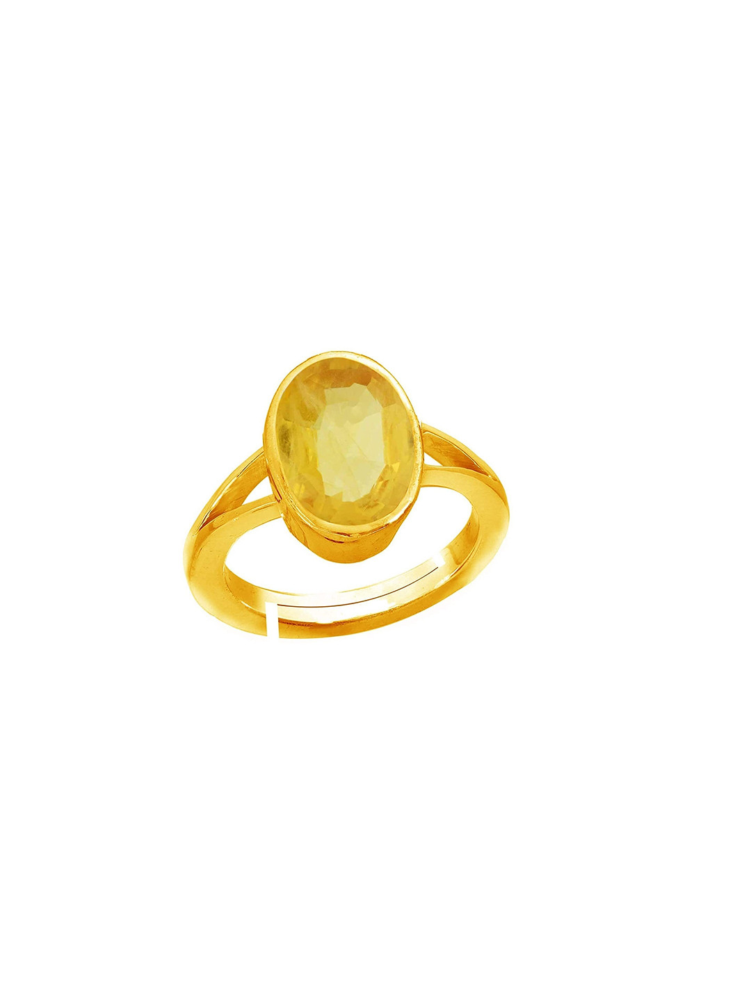 Yellow Sapphire 10.25 Ratti 9.00 KT Brass Plated Ring