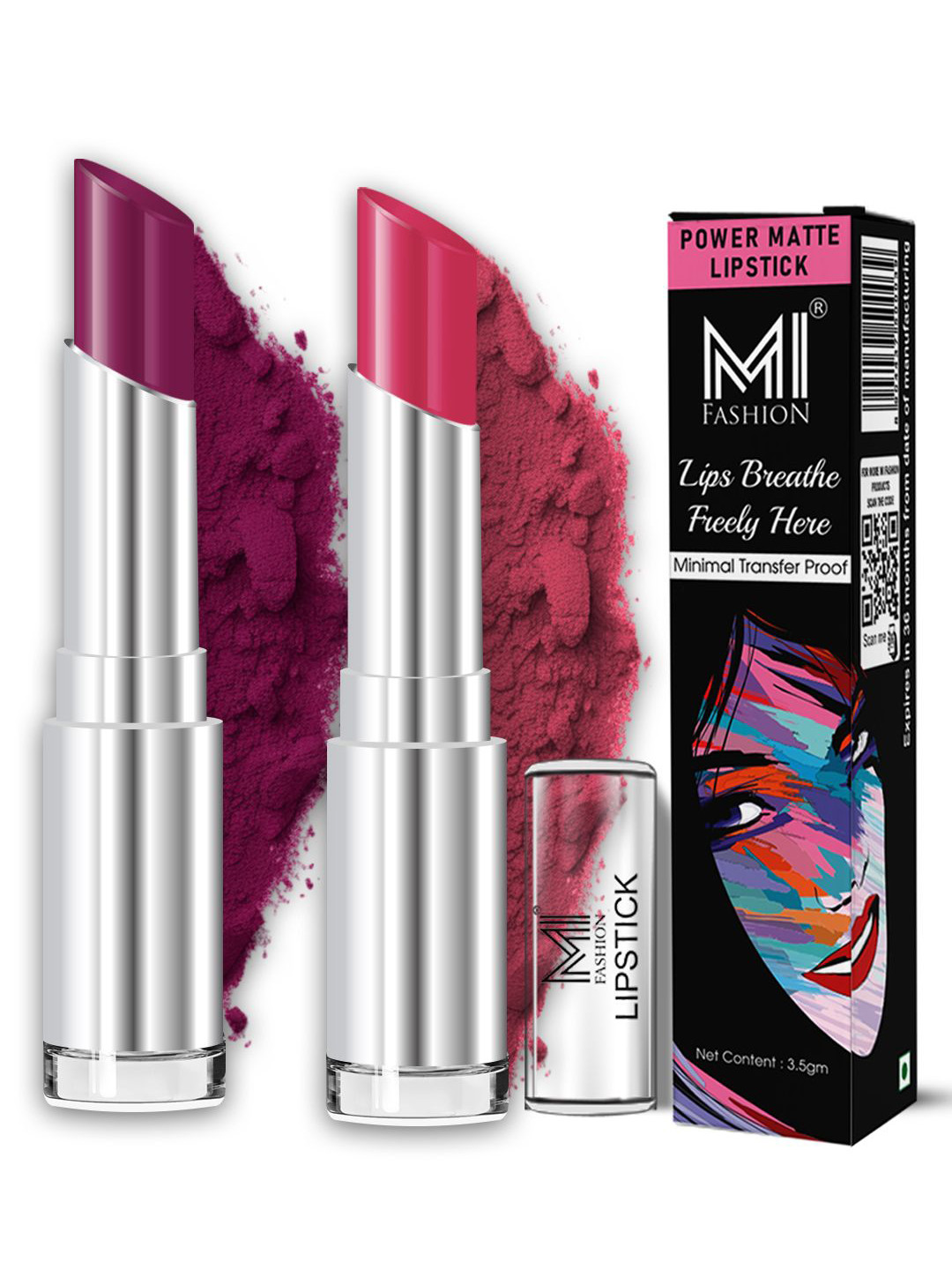 MI FASHION  Intense Pigment Matte Lipstick Waterproof Long Wear Lip Color