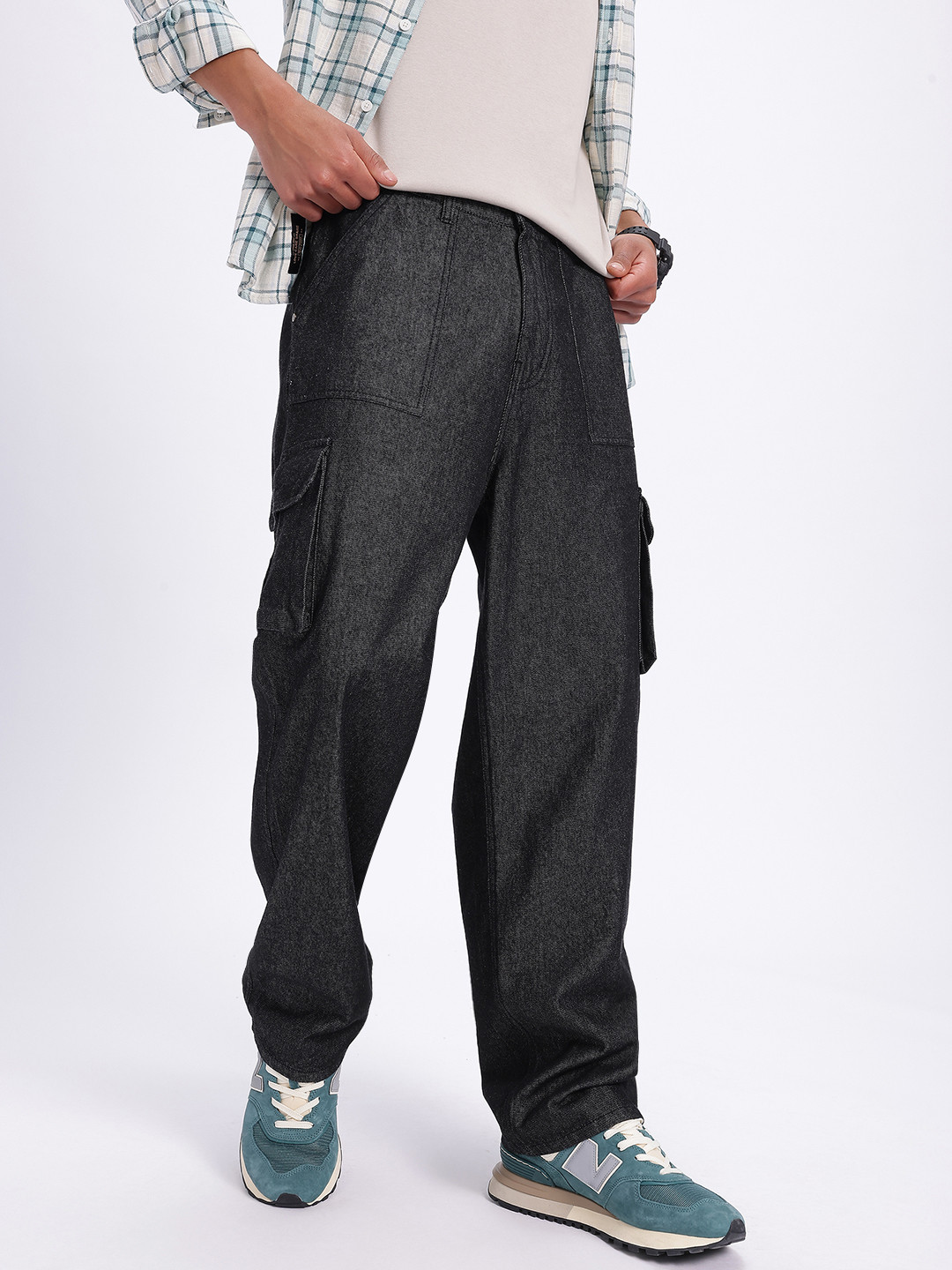 glitchez Men Cargo Style Fit Relaxed Fit Jeans
