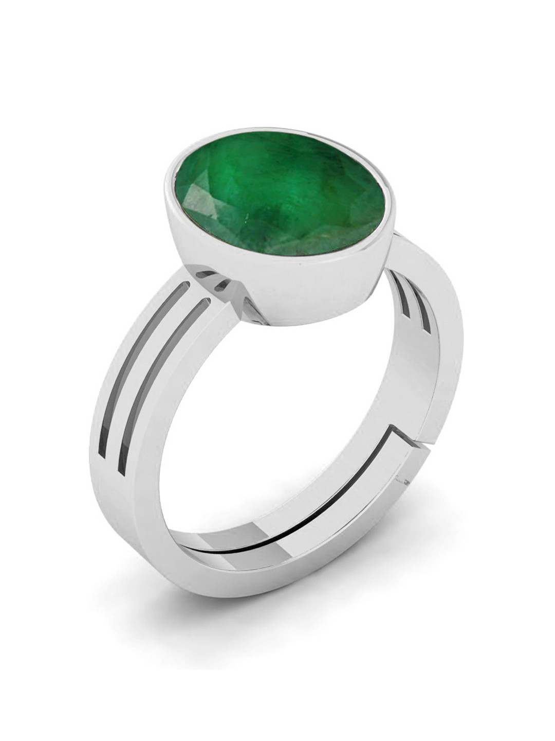 RRVGEM Emerald 9.00 KT Brass Emerald Finger Ring