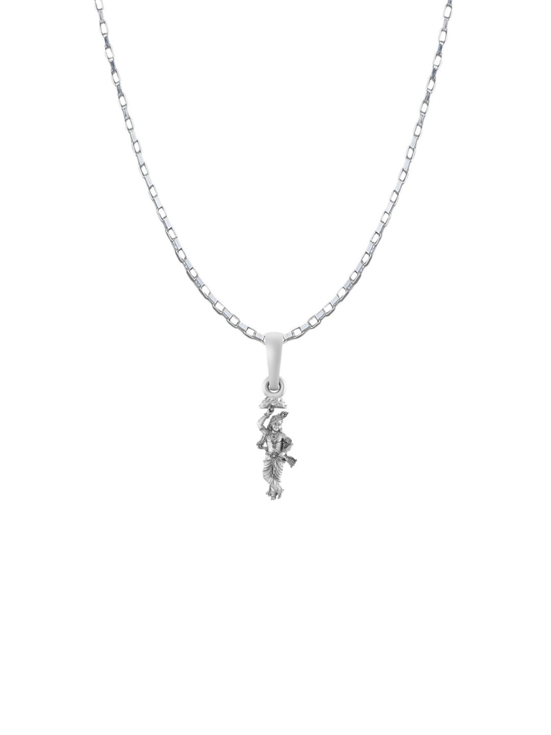 AKSHAT SAPPHIRE Men 925 Sterling Silver Krishna Pendant With Chain With Box