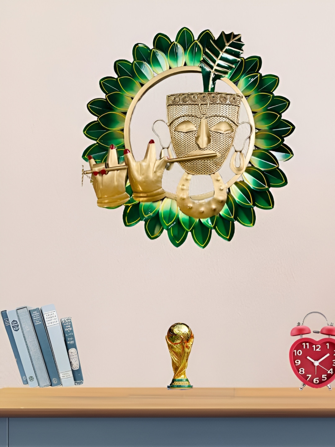 TOUGHCRAFTS Krishna Metal Ethnic Motifs Glossy Hanging Hall Wall Hangings-22.8In