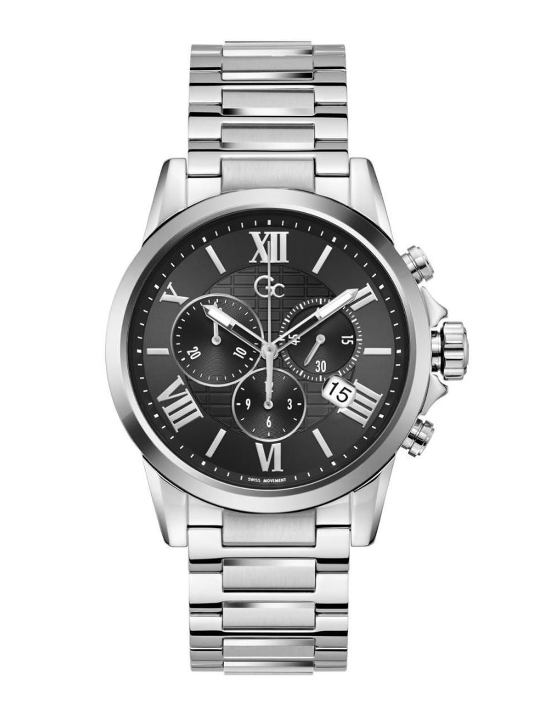 GC Men Brass Dial & Stainless Steel Bracelet Style Straps Analogue Watch Y08014G2MM