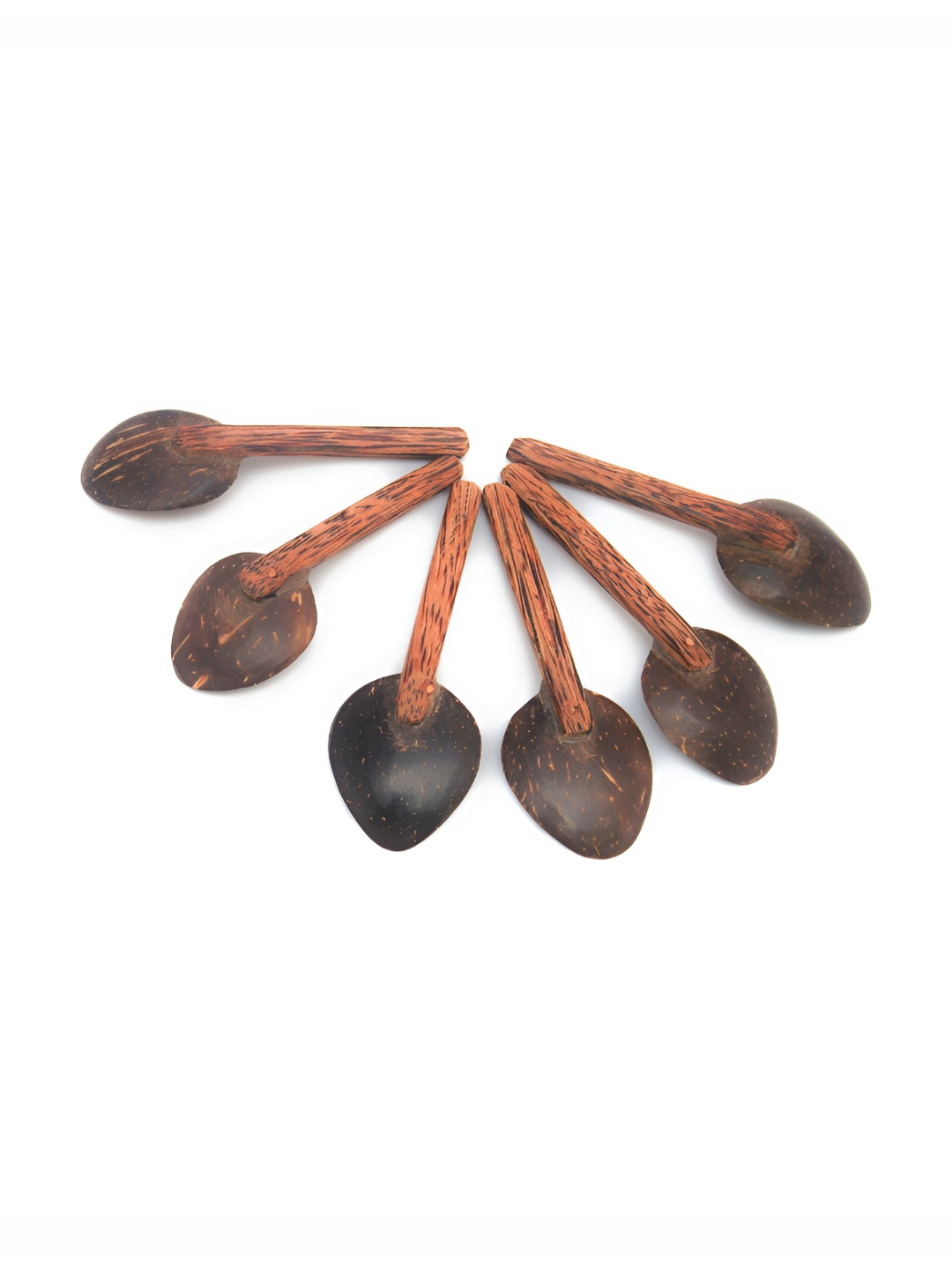 Thenga Set of 6 Brown Wood Masala Spoons