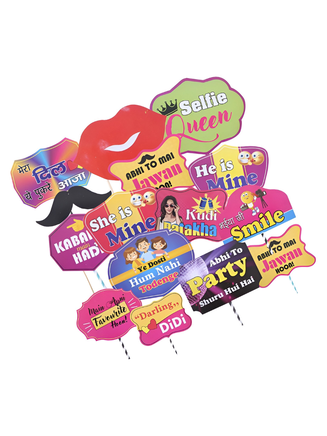 Kuber Industries Set Of 14 Cardboard Cupcake Toppers