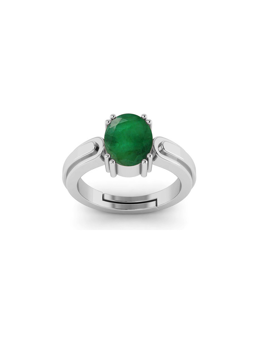 RRVGEM Unisex Emerald 7.50 KT Brass Ring