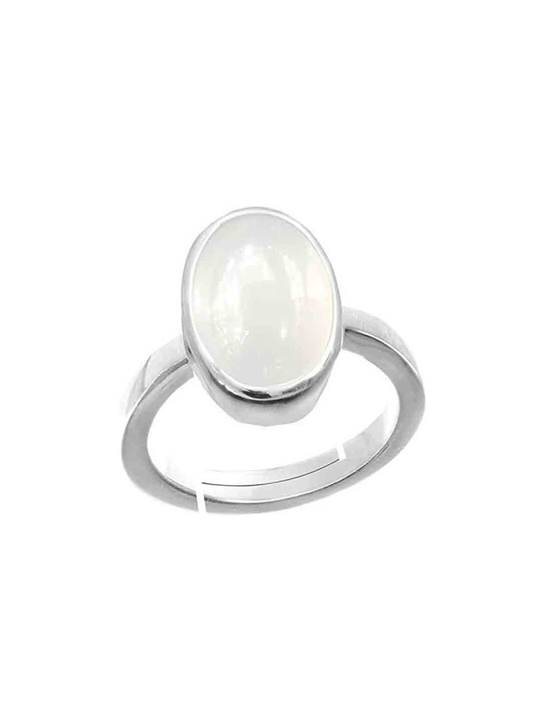 RRVGEM 5.25 Ratti Rainbow MoonStone Silver Plated Ring
