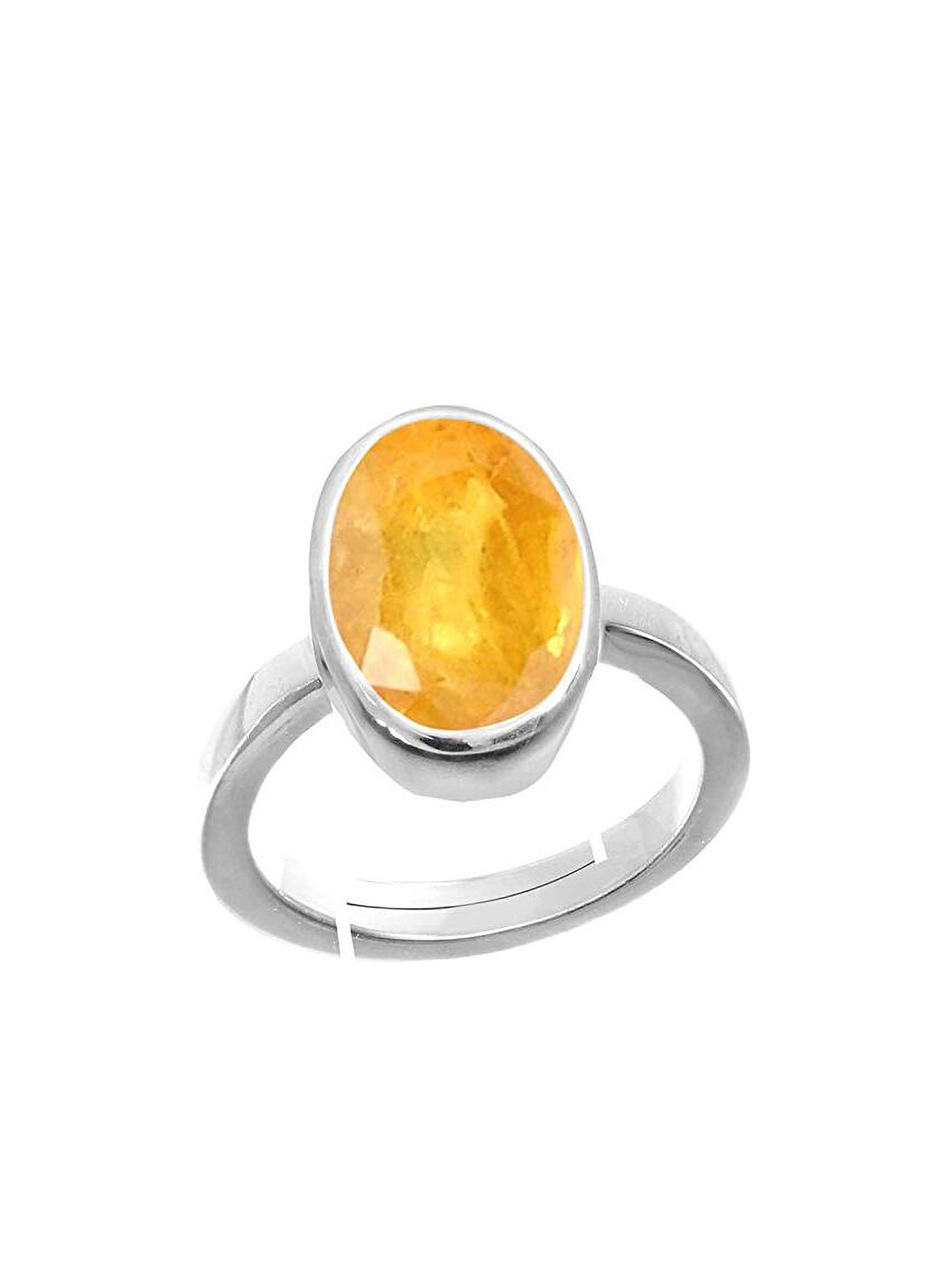 RRVGEM 10 KT Brass Yellow Sapphire Finger Ring