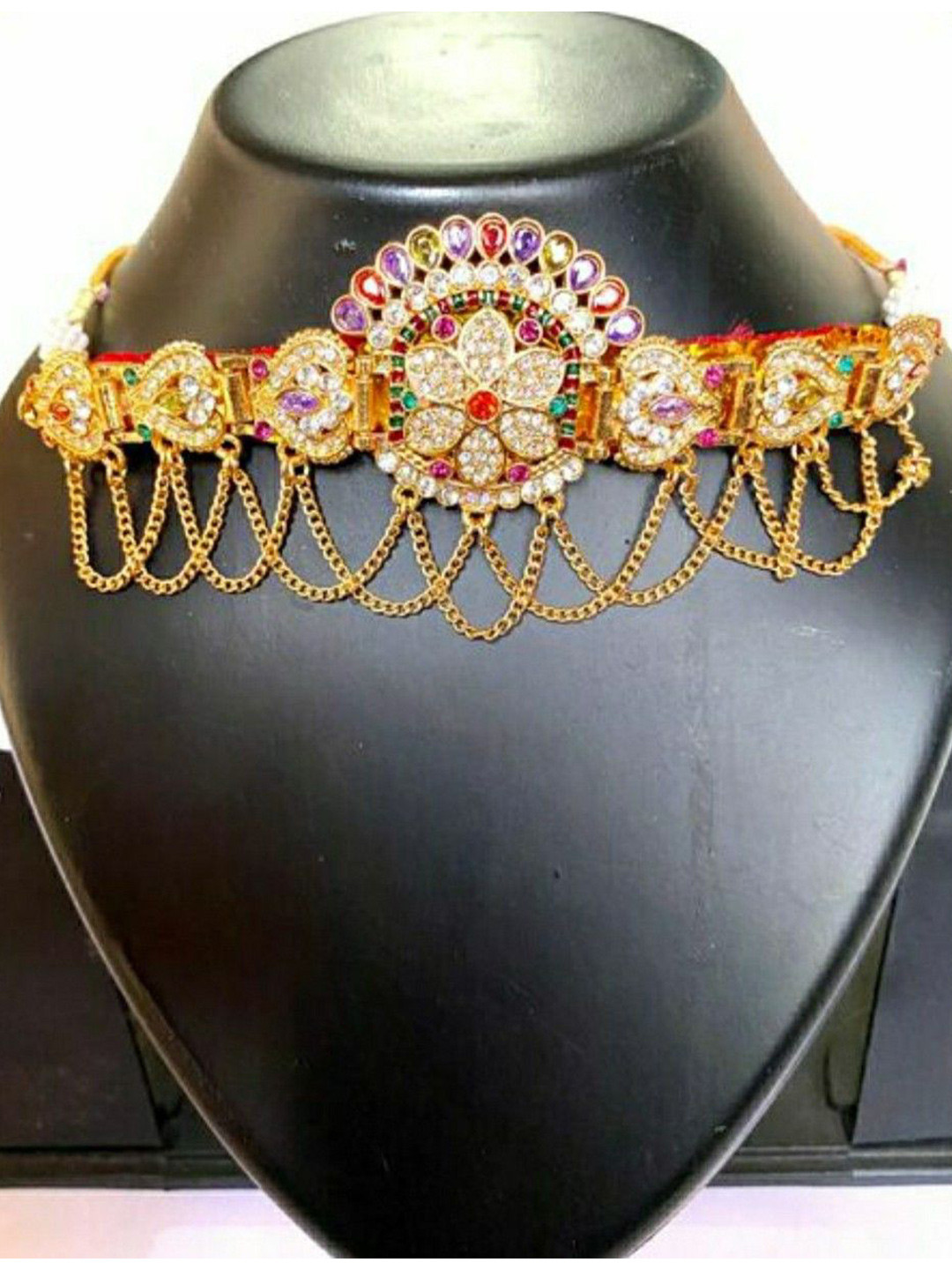NIKYANKA Rajputi Gold-Plated CZ Studded Necklace