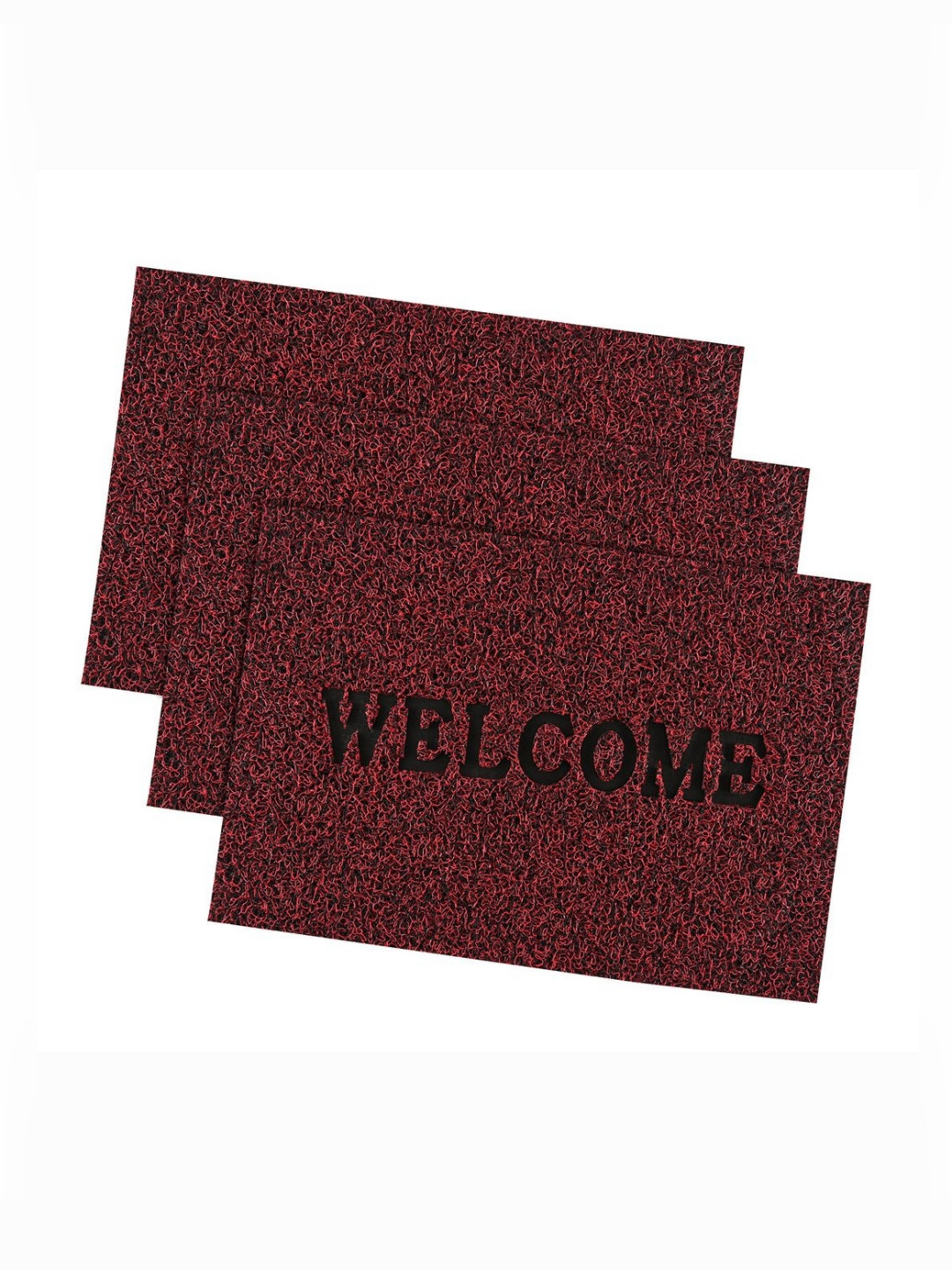 Aura Unisex 3Pcs Anti-Slip Welcome Print Grass Door Mats
