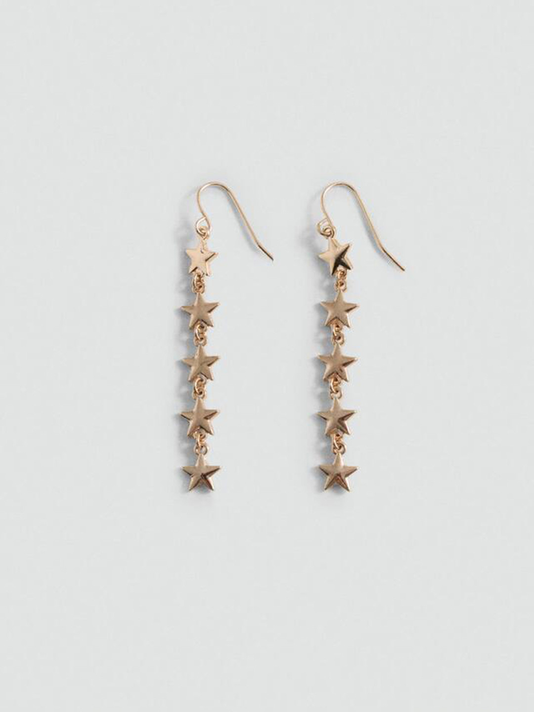 MANGO Contemporary Star-Shaped Drop Earrings