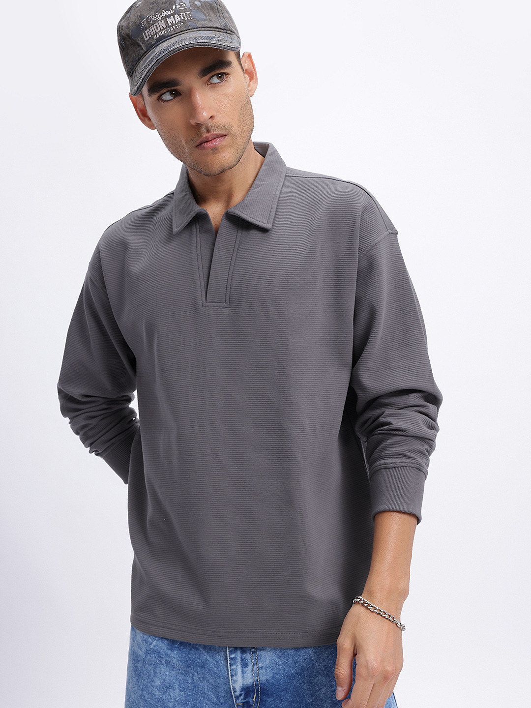 glitchez Polo Textured Oversize T-shirt