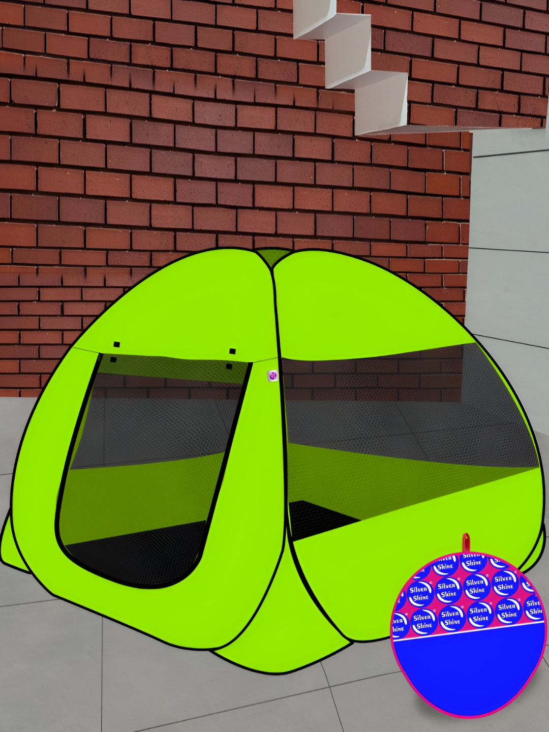 Silver Shine Green Polyester Crib Mosquito Nets