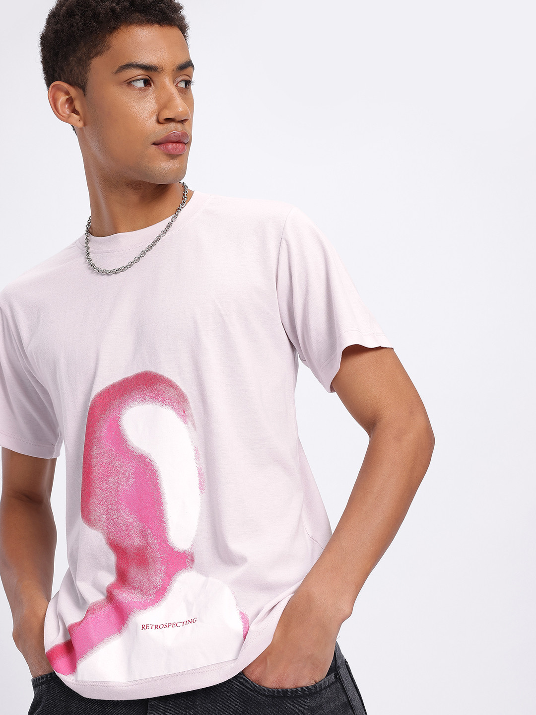 Lavender Graphic Printed Relaxed Fit T-shirt
