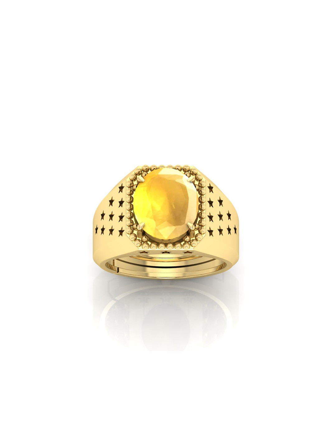 RRVGEM 5.00 KT Yellow Sapphire Pukh Ring