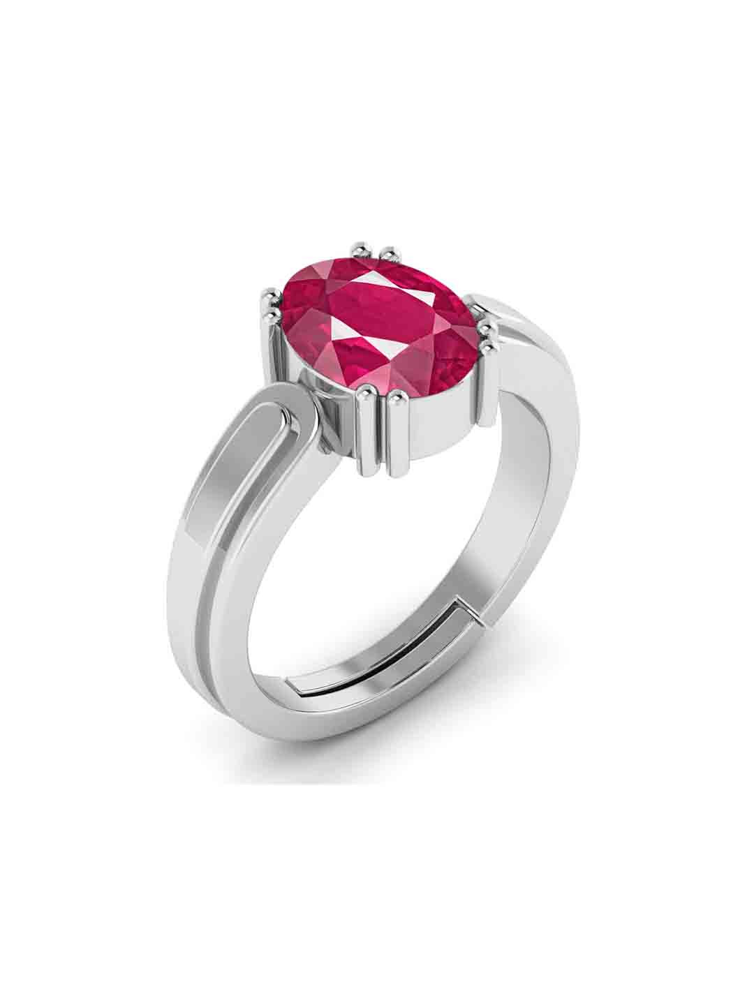 Ruby Stone Ring 9.00 KT 9.25 Ratti For Men And Women Brass Ruby Ring
