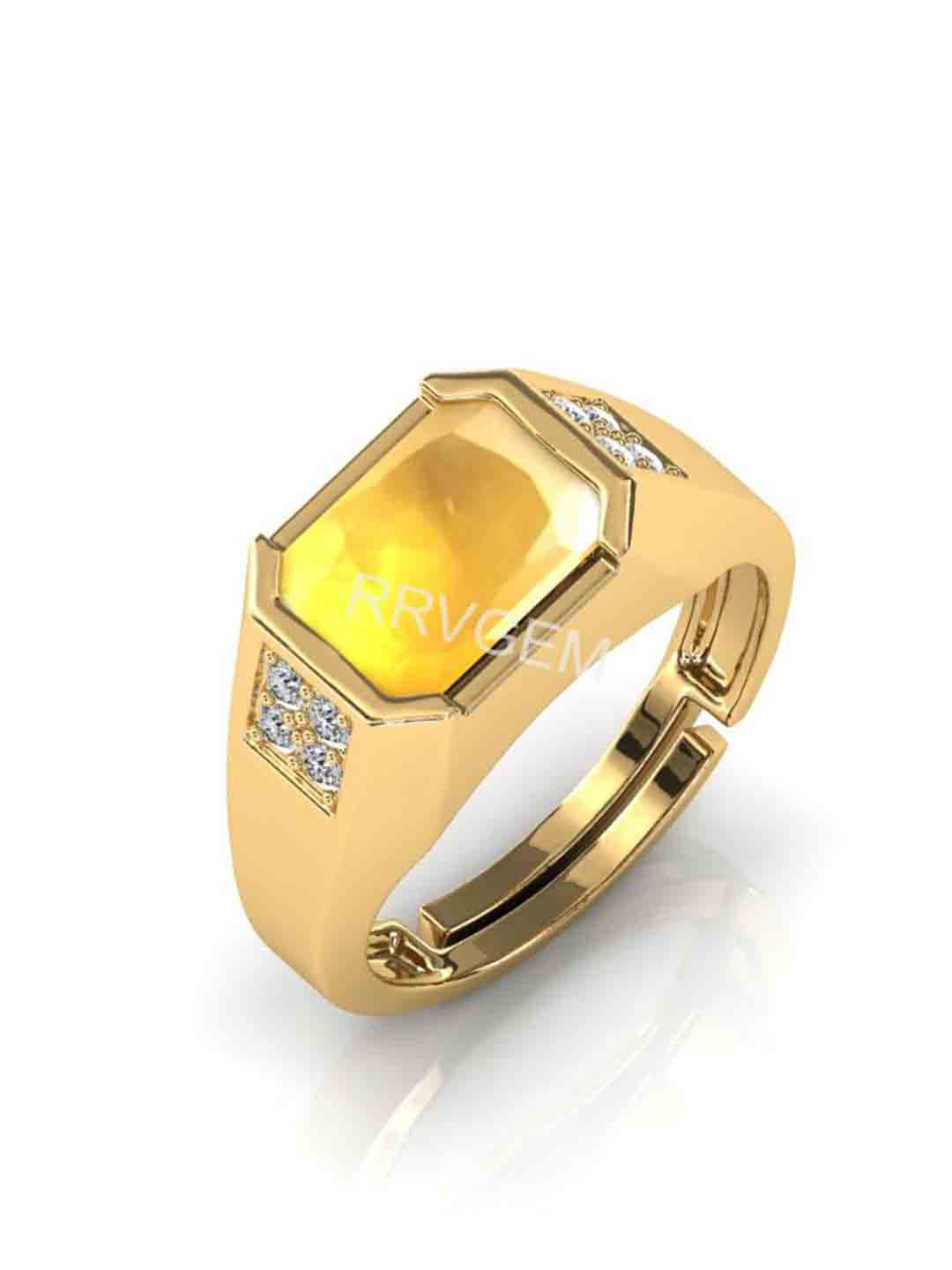 RRVGEM 10.25 Ratti Gold Yellow Sapphire Finger Ring