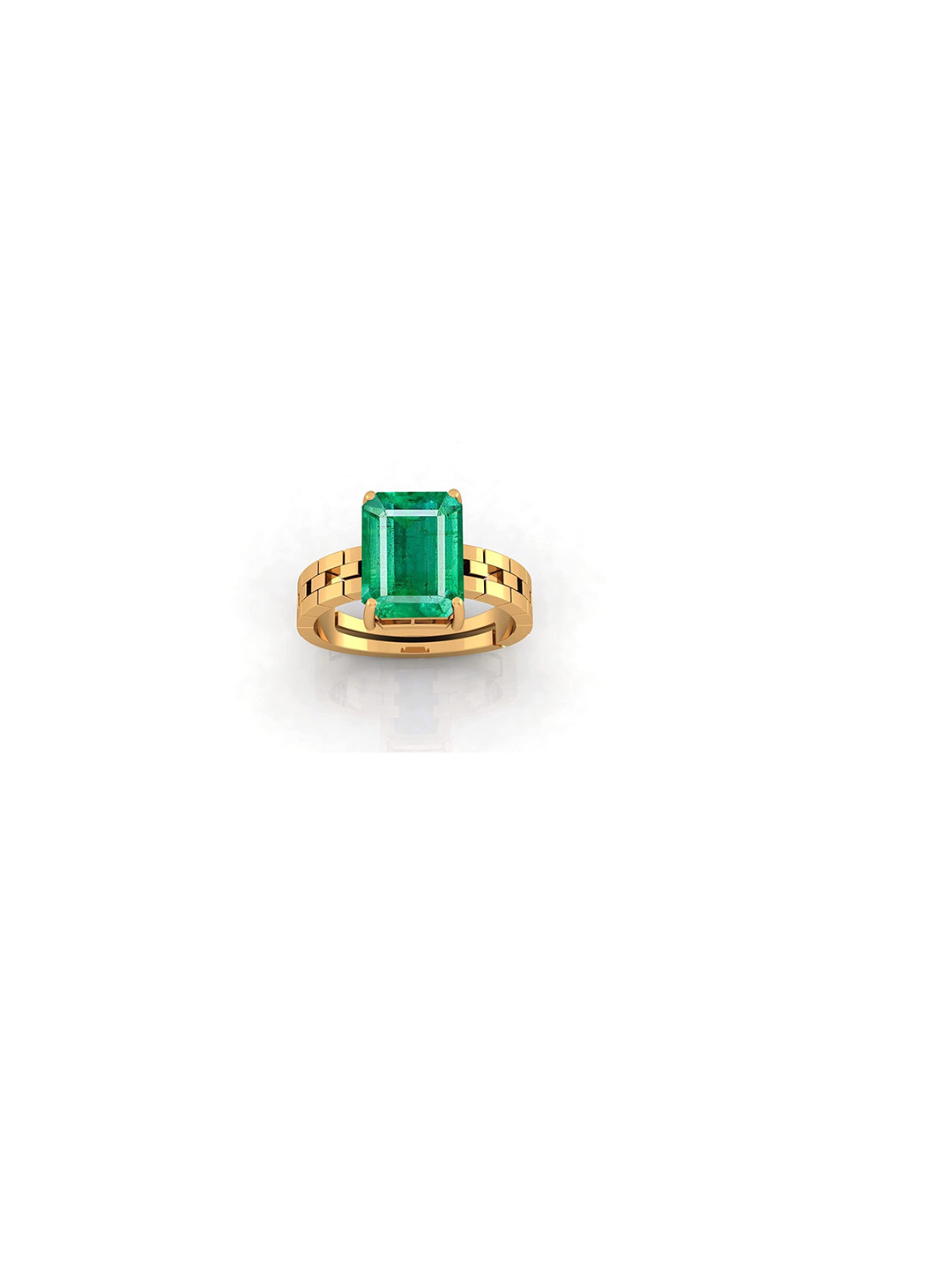 RRVGEM Unisex 4.00 KT 5.25 Ratti Emerald Ring