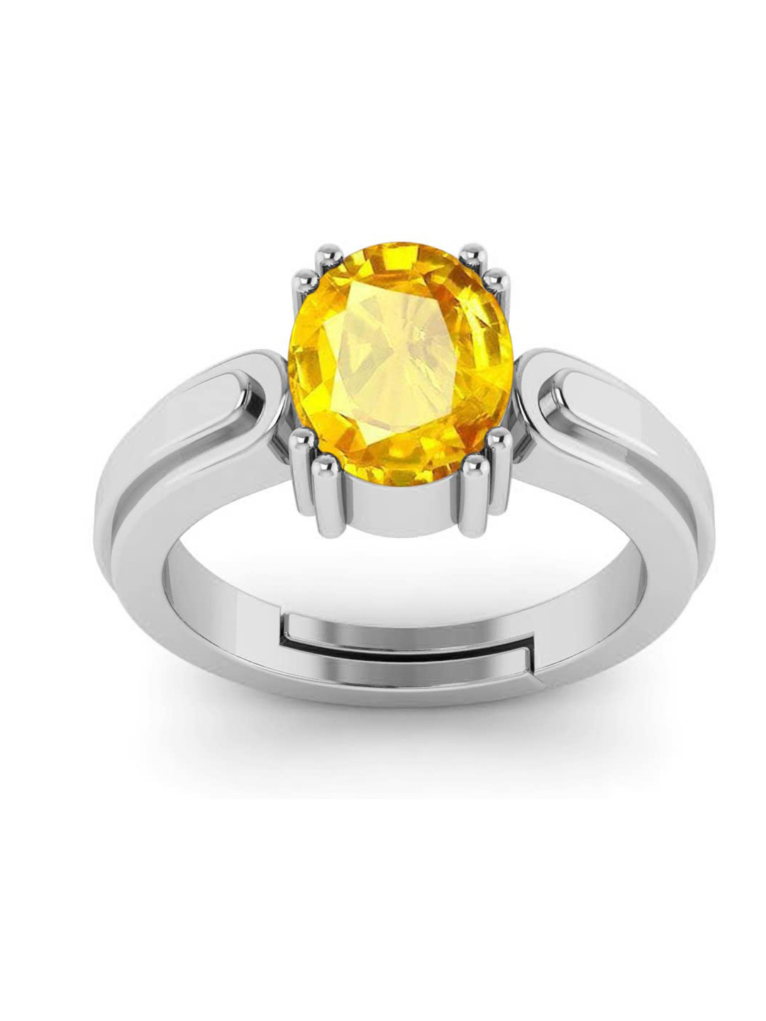 RRVGEM Yellow Sapphire Pukhraj Gem Ring