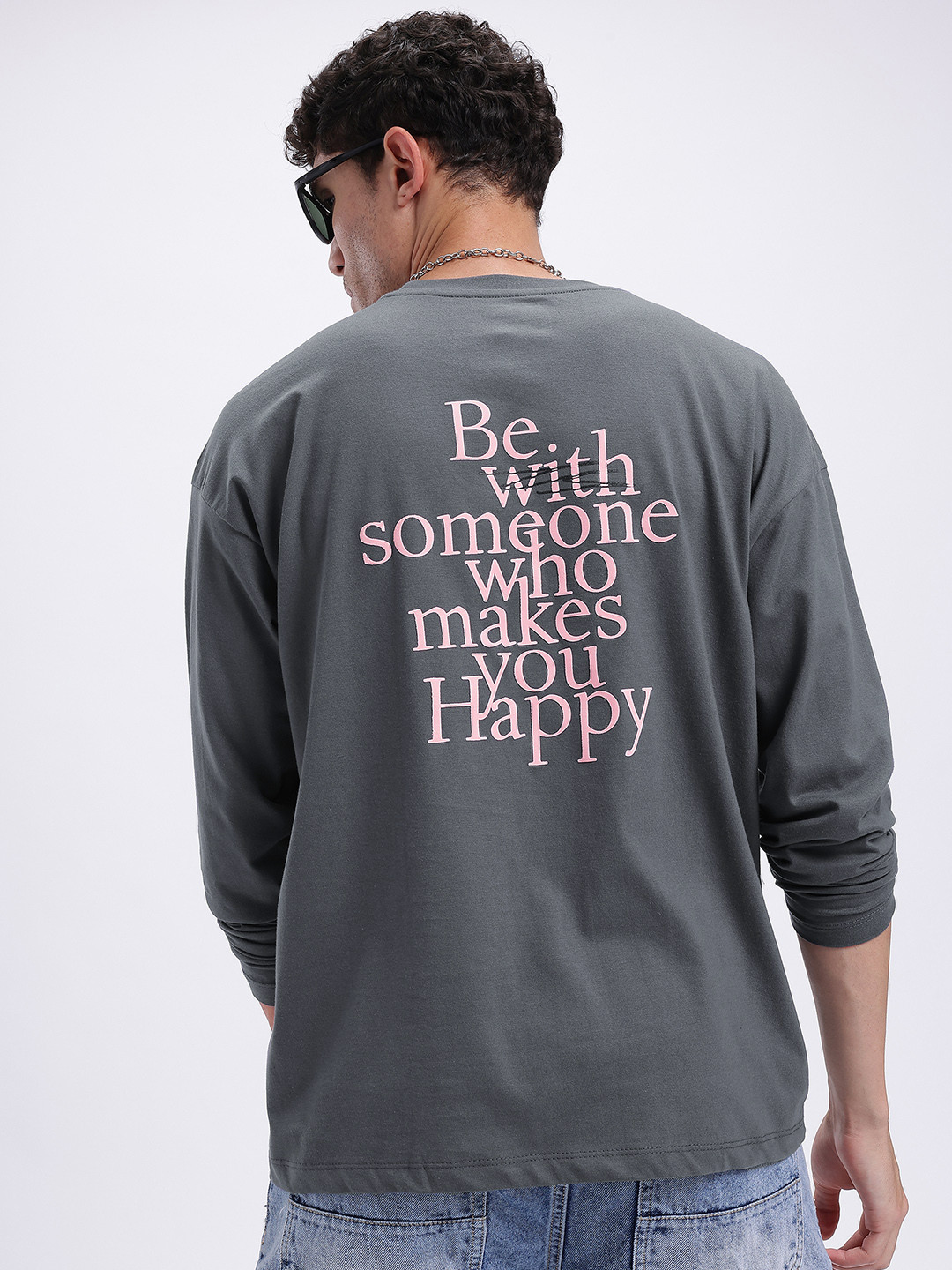 glitchez Printed Back Graphic Oversized T-shirt