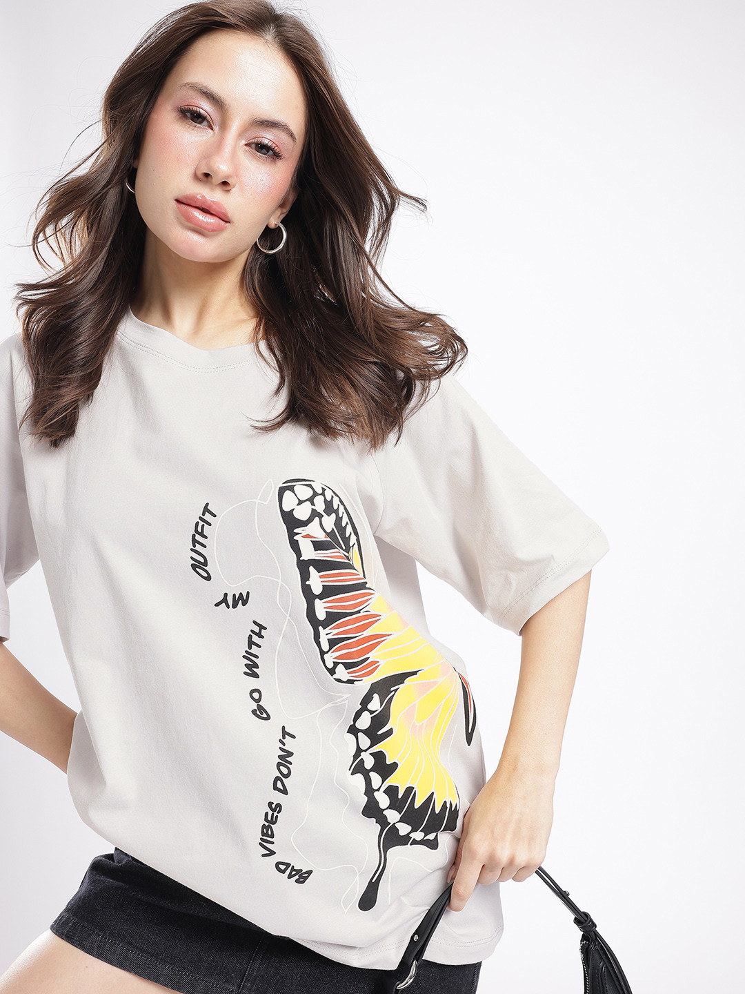 Stylecast X Hersheinbox Modern Vibe Graphic Printed Oversized T-shirt