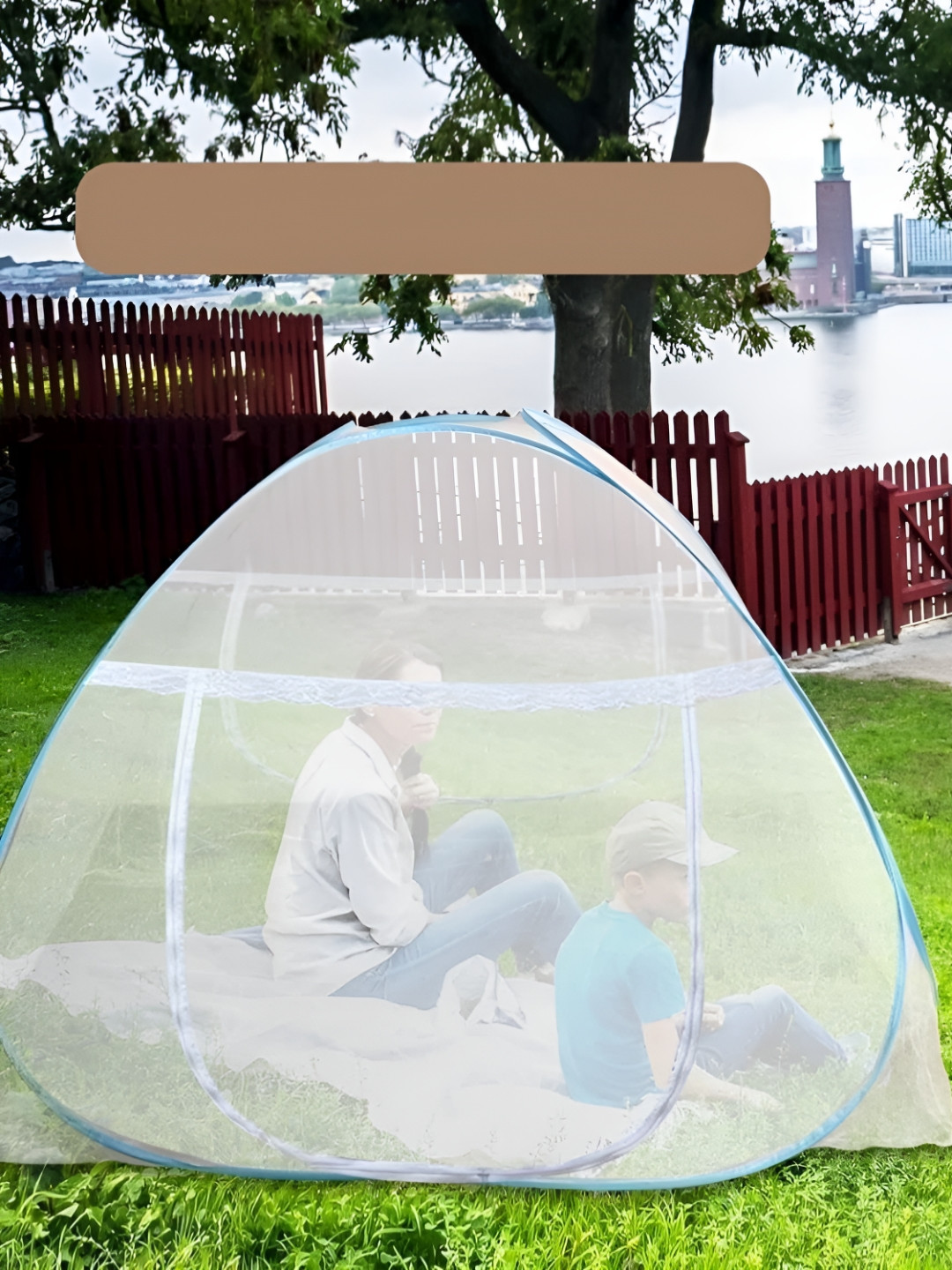 Silver Shine Blue Polyester King Mosquito Nets
