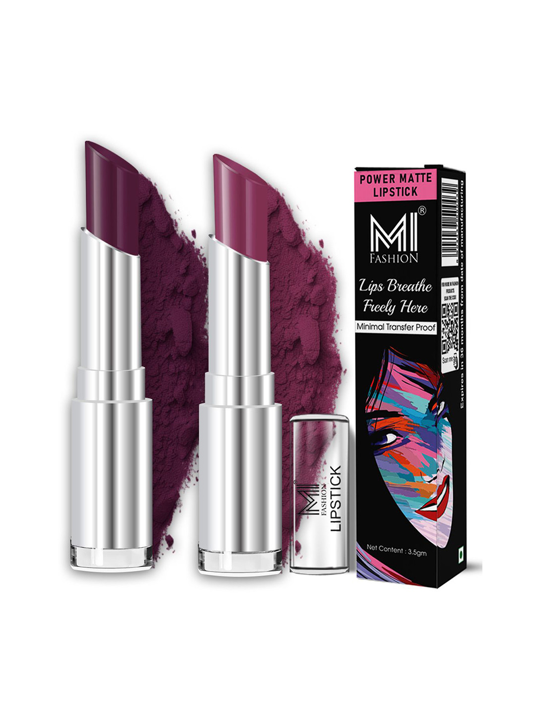 Mi Fashion Pack Of 2 Ultra Super Matte Waterproof Lipstick 3.5 g