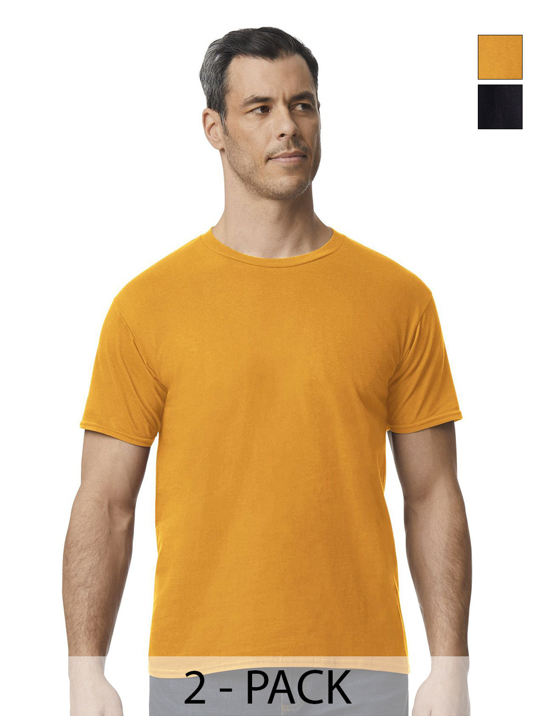 Gildan Pack Of 2 Round Neck Cotton Regular Fit T-shirts