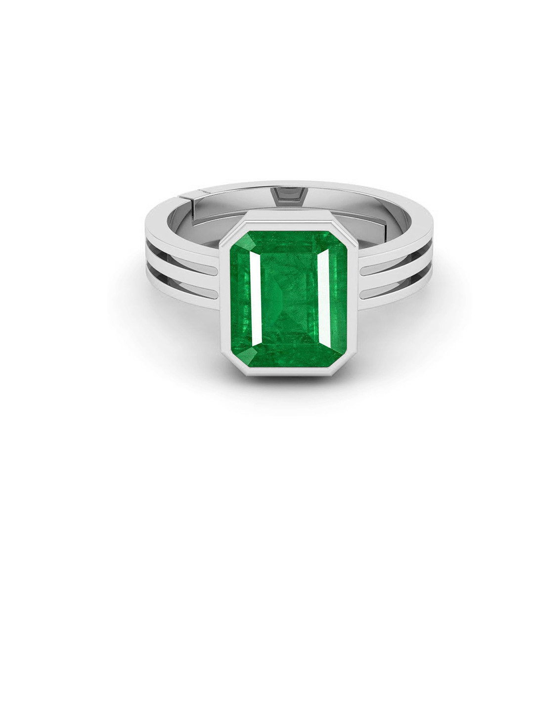 RRVGEM 12.00 Ratti Unisex Brass Plated Emerald Ring