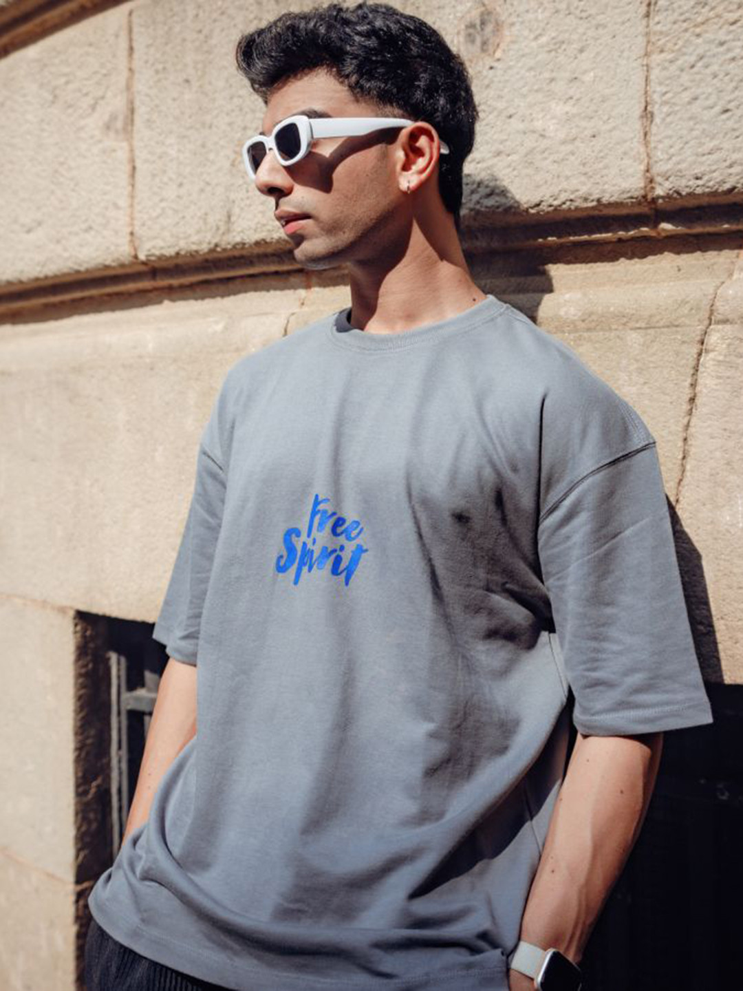 UNSOMBER Unisex Puff Print at Back Pure Cotton T-Shirt