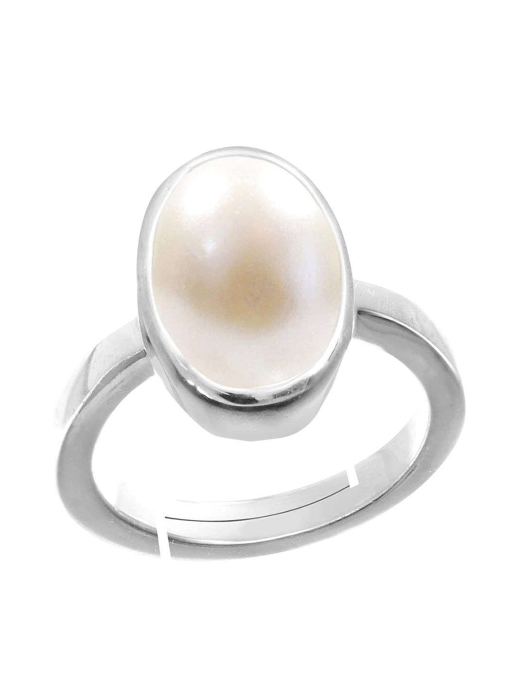 RRVGEM 5.50 Ratti South Sea Pearl Stone Silver Plated Ring