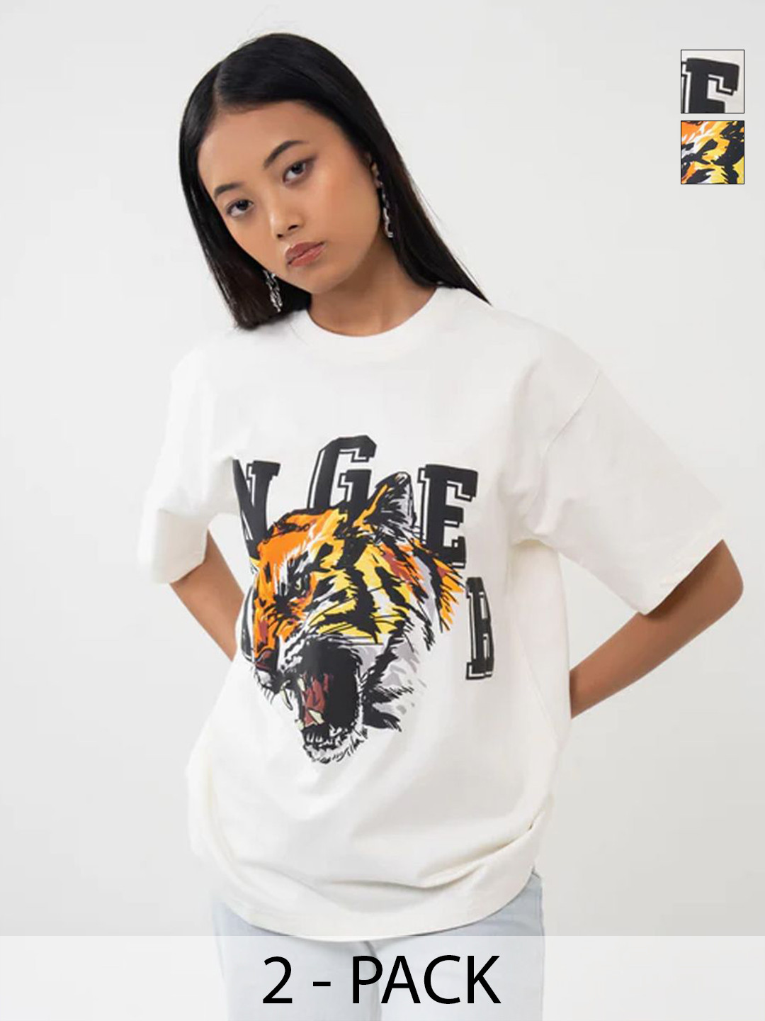 Peach Anger Graphic Printed Bio Finish Round Neck Oversized T-shirt