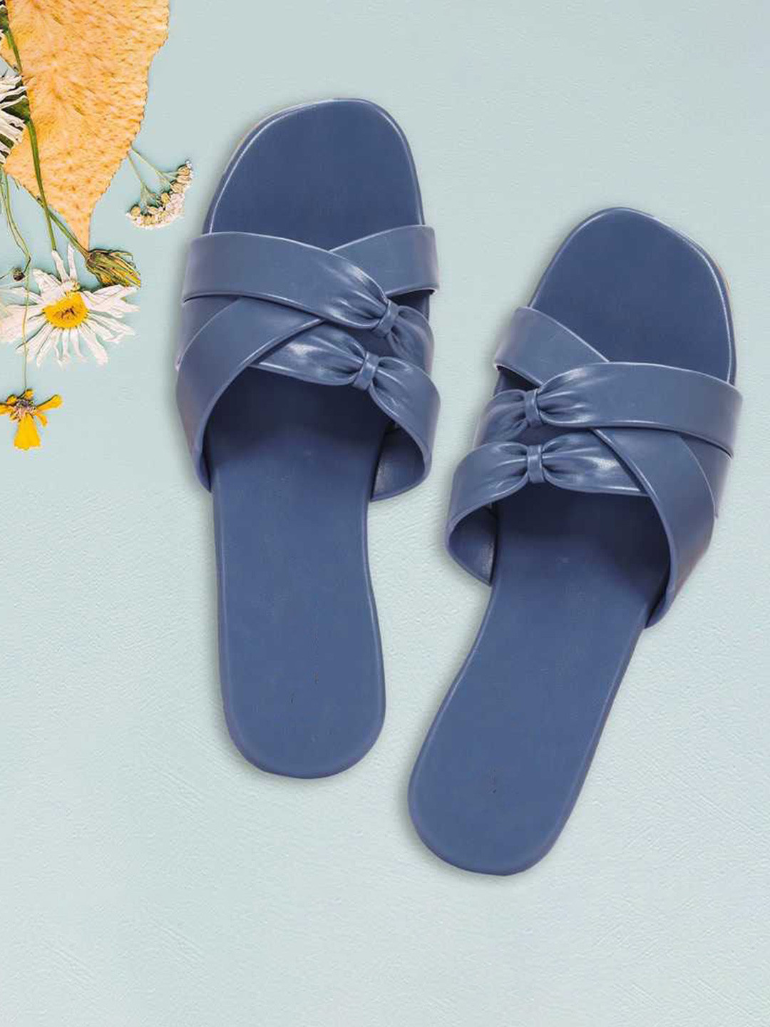 Miss Universe Women Solid Casual Knot Style Open-Toe Flats