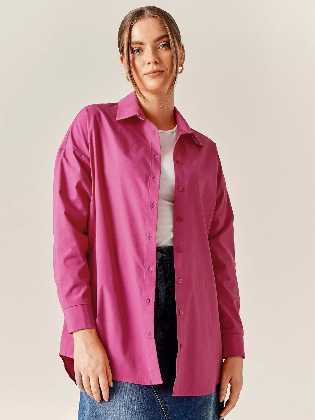 CORSICA Spread Collar Long Sleeves Classic Oversized Casual Shirt