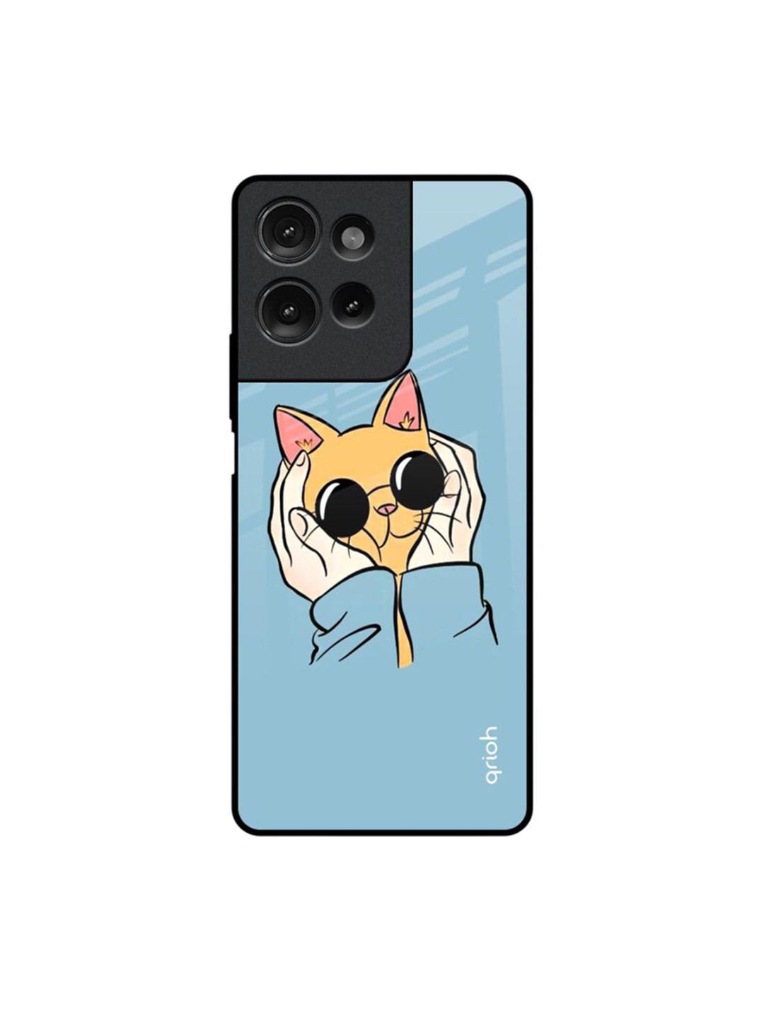 QRIOH Adorable Cute Kitty Printed Motorola G75 5G Impact Resistant Back Case