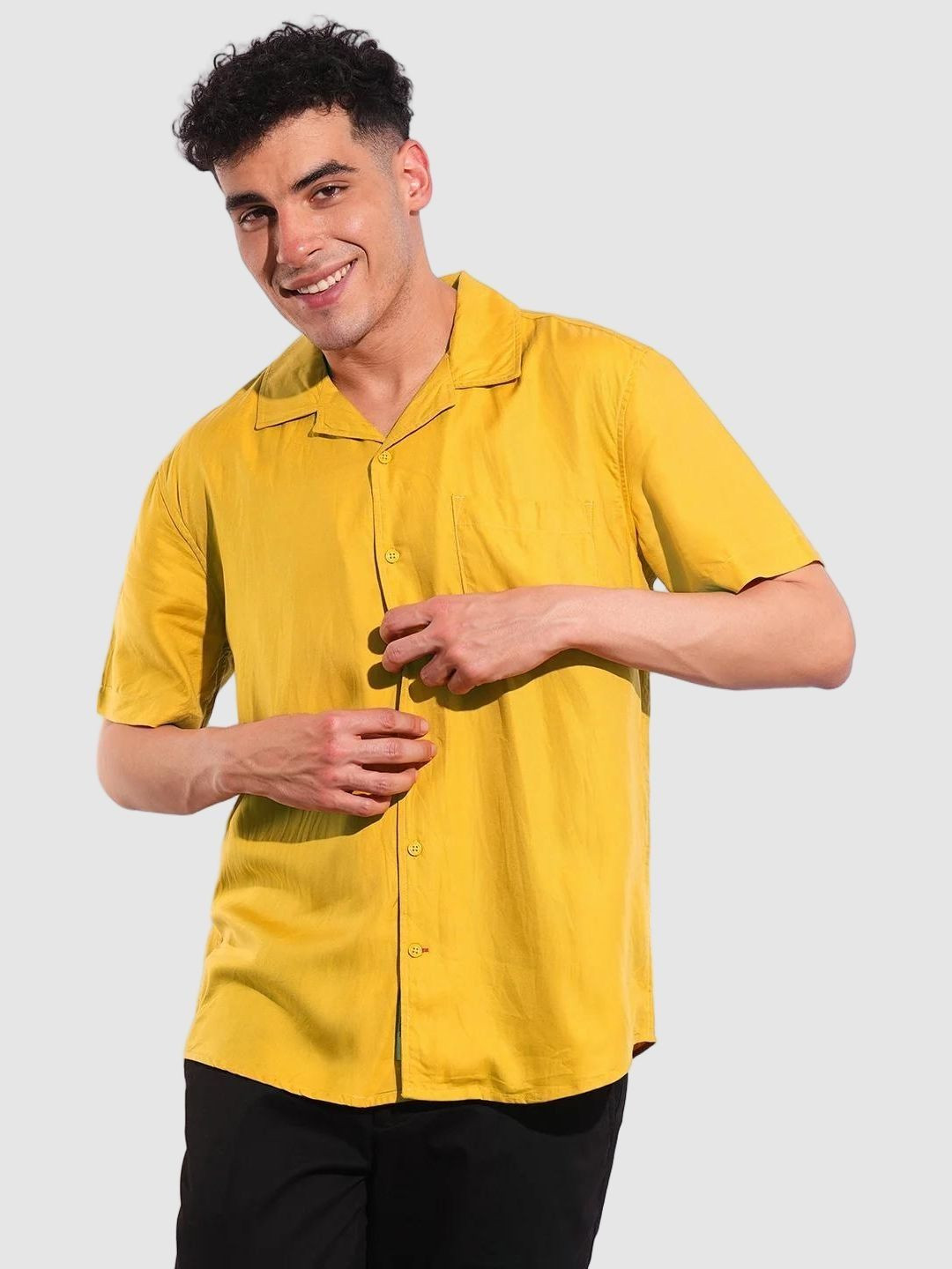 Being Human Cuban Collar Short Sleeves Casual Shirt