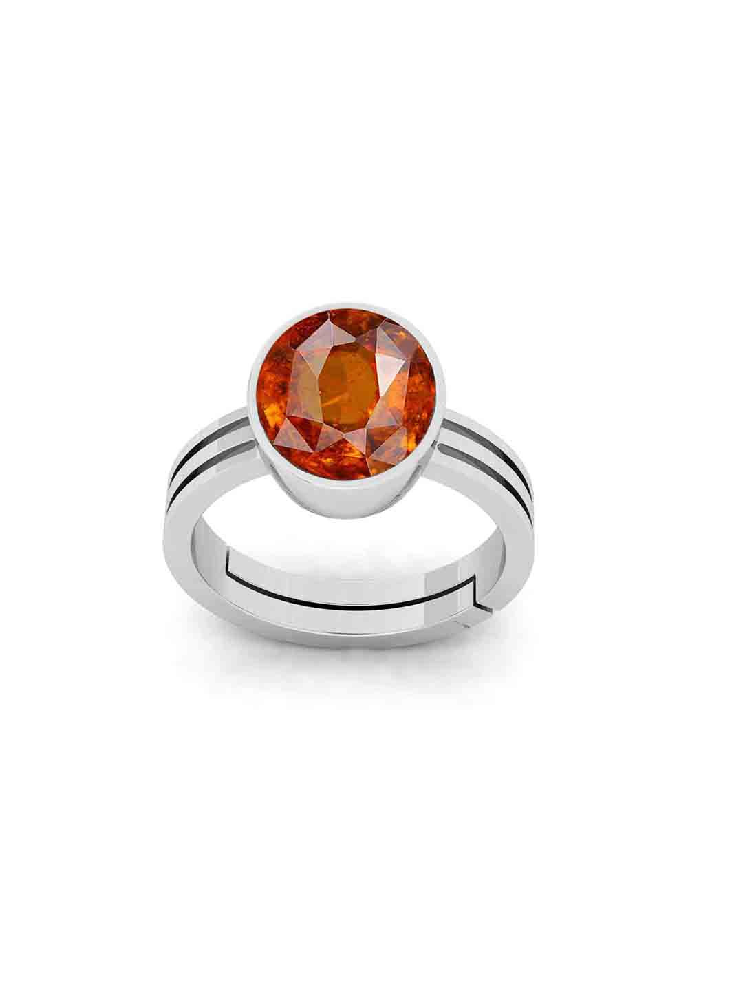 RRVGEM 6.25 Ratti 5.70 KT Unisex Gemstone Hessonite Stone Ring